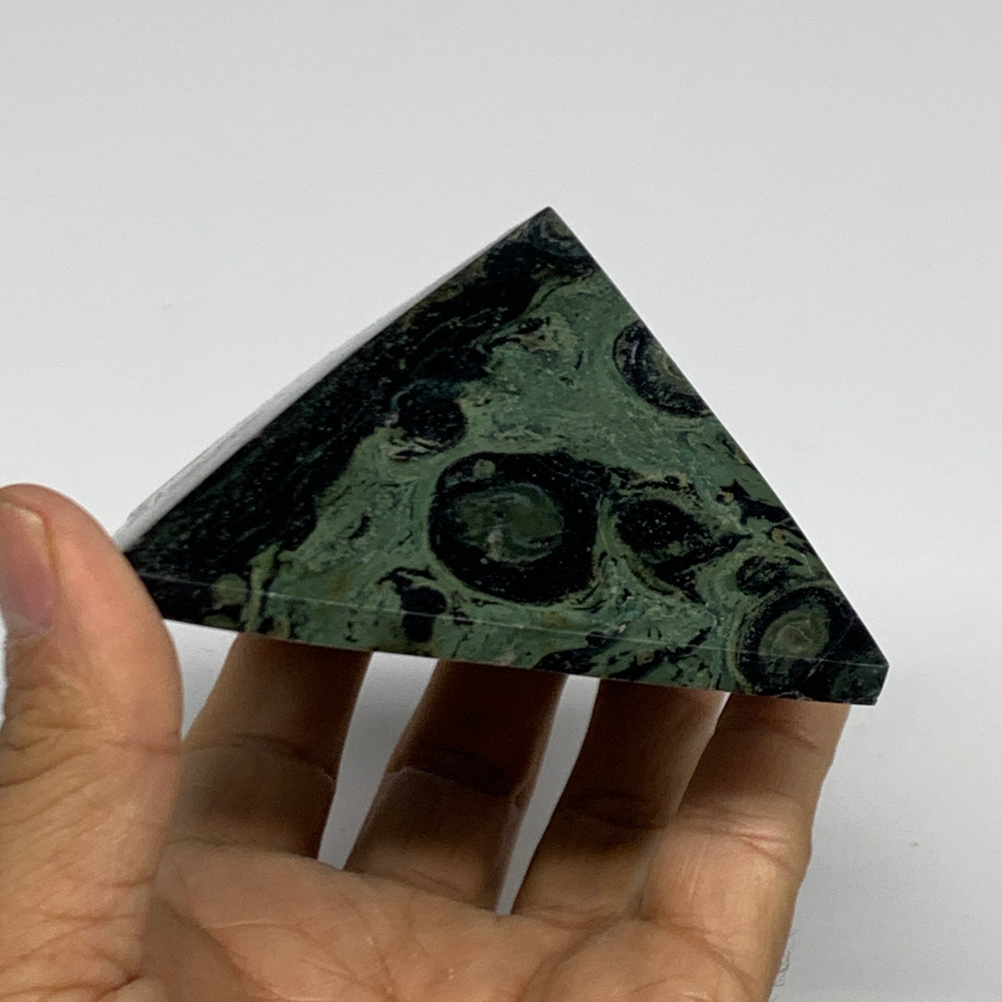 0.78 lbs, 1.9"x3.2"x3", Kambaba Jasper Pyramid Gemstone Polished, B31632