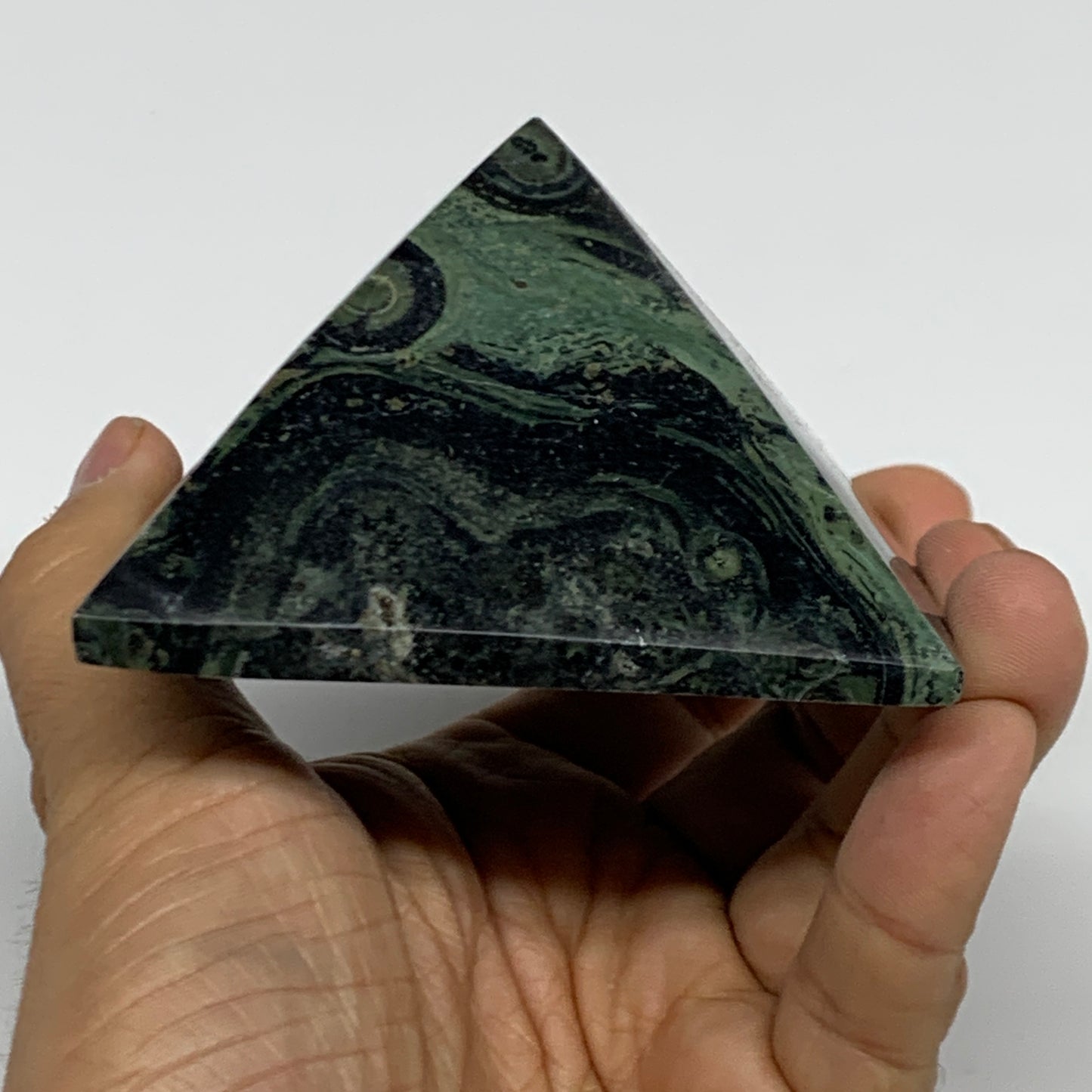 0.78 lbs, 1.9"x3.2"x3", Kambaba Jasper Pyramid Gemstone Polished, B31632