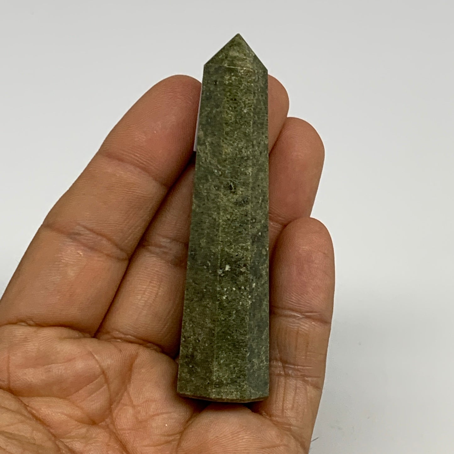 50g, 3"x0.7",  Natural Vasonite Tower Point Crystal from India, B29318