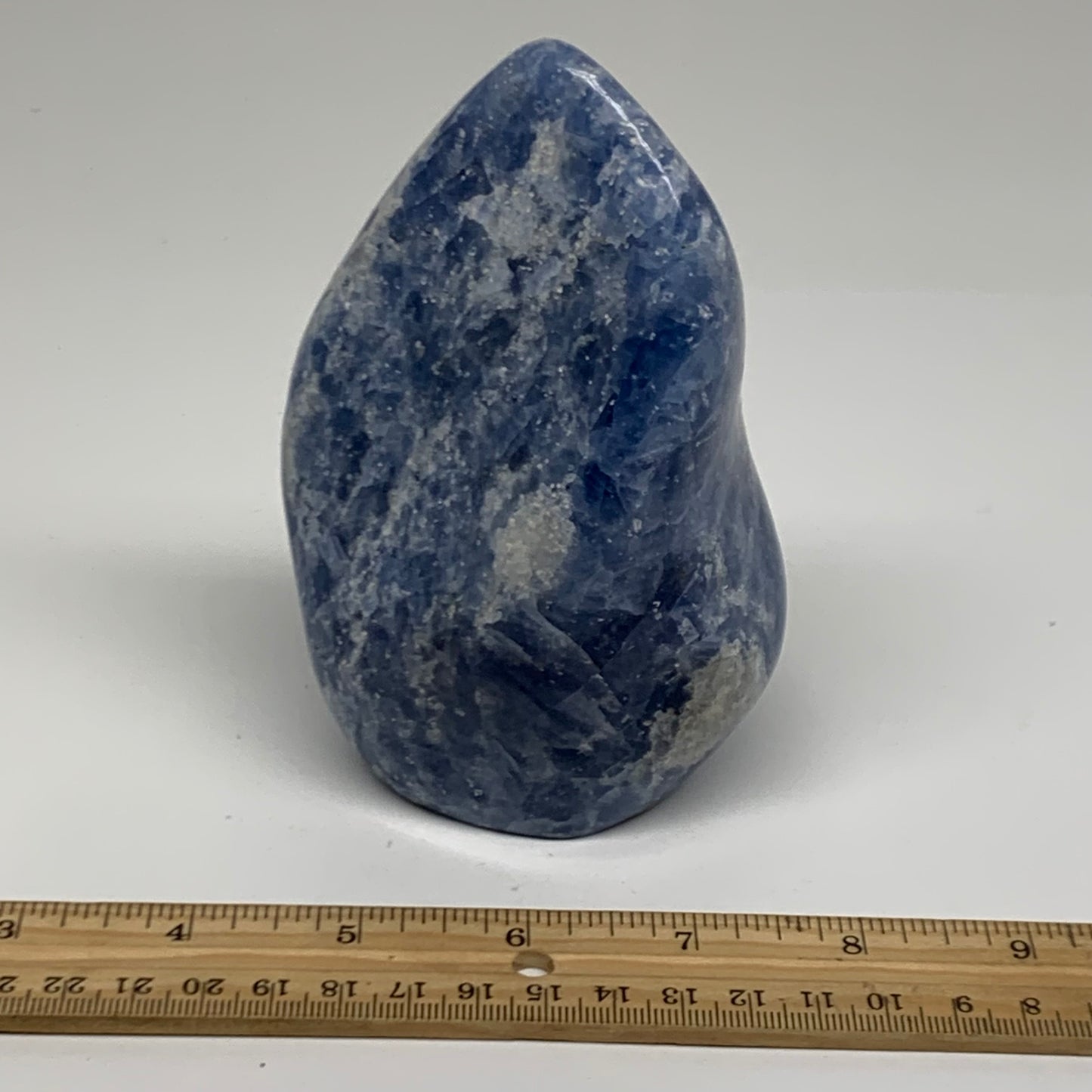 1.58 lbs, 5"x3"x2.2", Natural Blue Calcite Polished Freeform Stands, B38104
