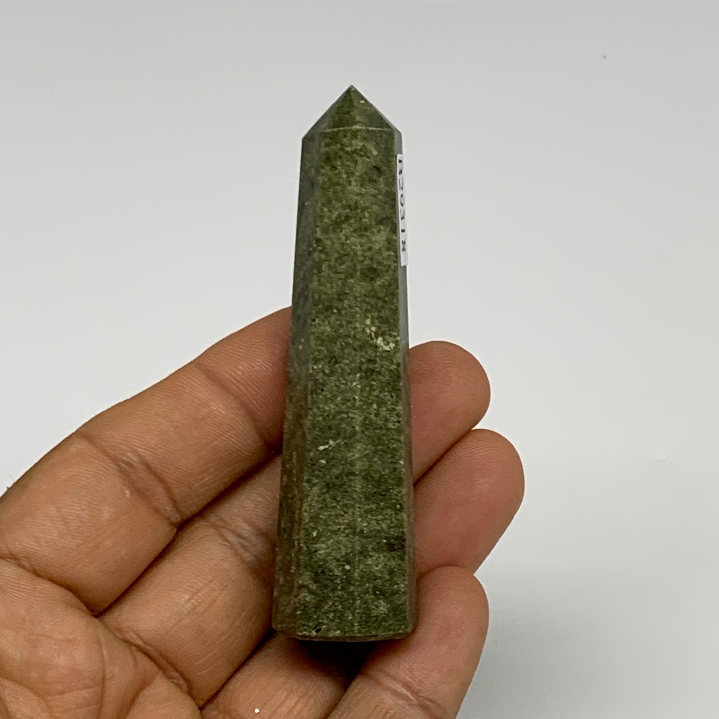 50g, 3"x0.7",  Natural Vasonite Tower Point Crystal from India, B29318