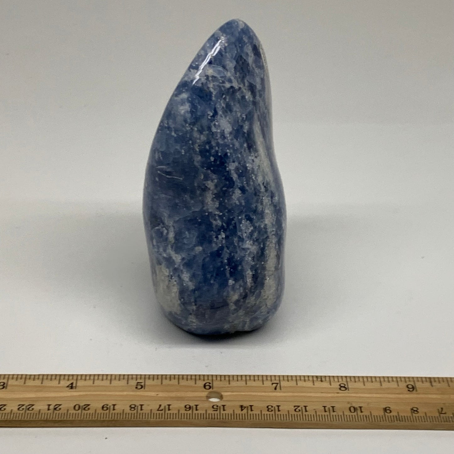 1.58 lbs, 5"x3"x2.2", Natural Blue Calcite Polished Freeform Stands, B38104