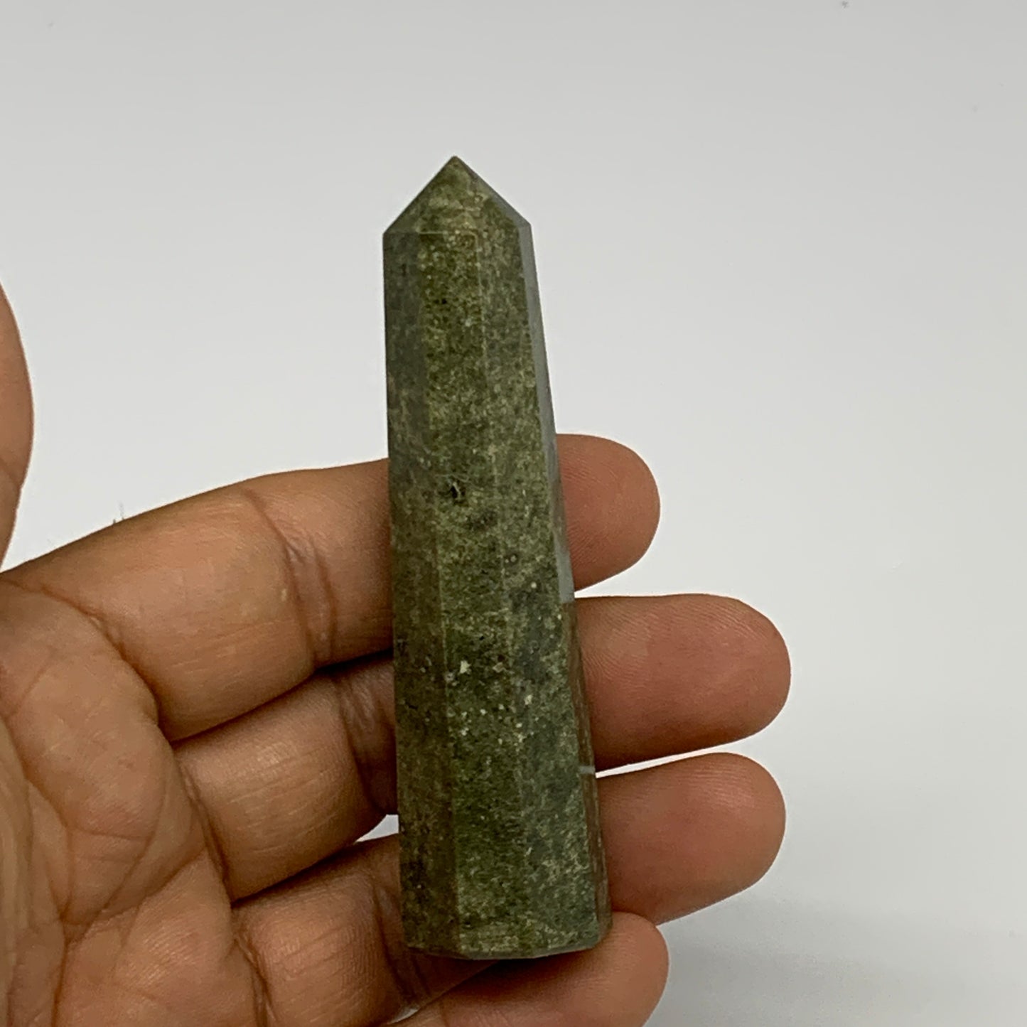 50g, 3"x0.7",  Natural Vasonite Tower Point Crystal from India, B29318