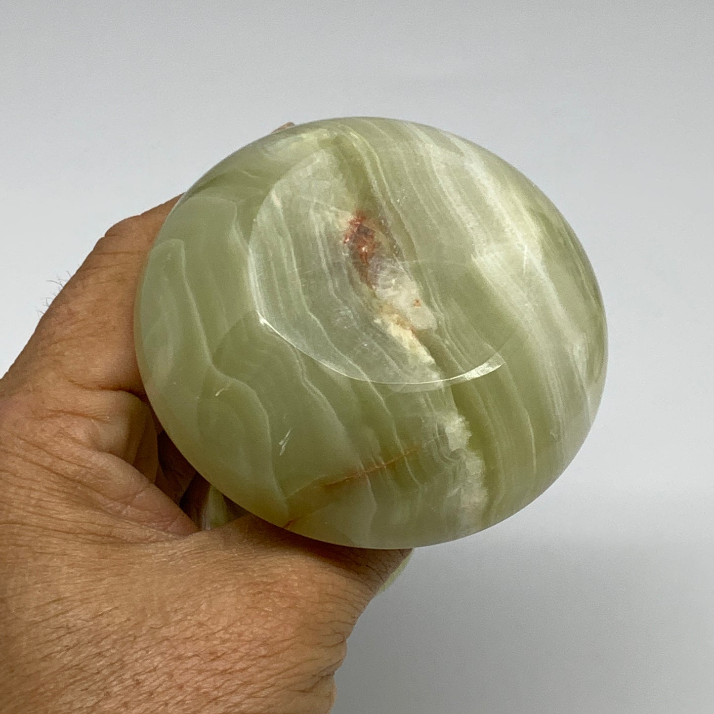 286g, 3.3"x1.5"x2.8", Natural Green Onyx Candle Holder Gemstone Carved, B32242