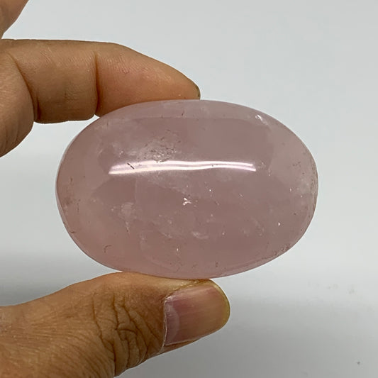 96.7g , 2.2"x1.5"x1.2", Natural Pink Rose Quartz Palm-stone Crystal, B37269