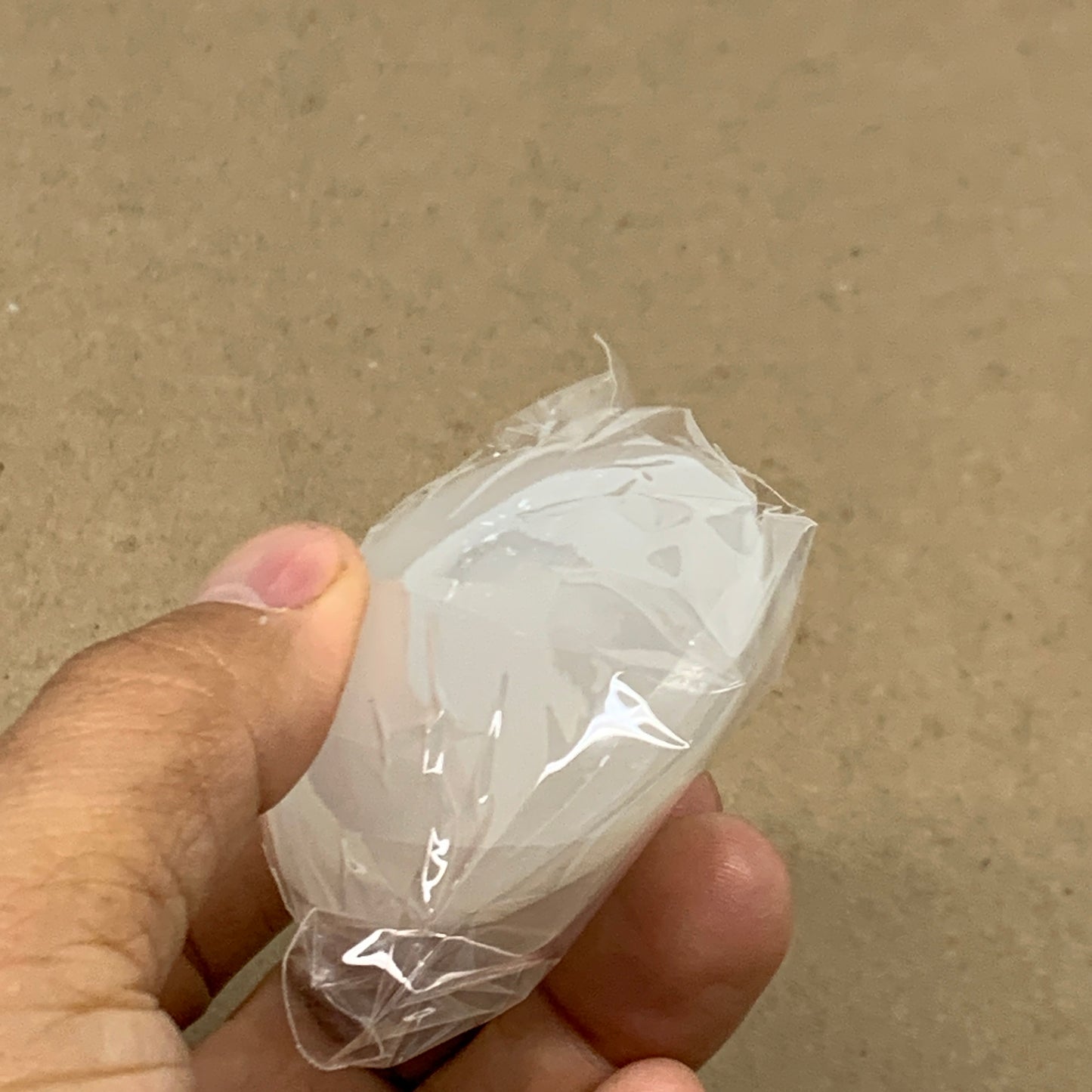 93g, 2.7"x1.9"x1", White Selenite Palmstone Crystal Pillow Reiki, B36351