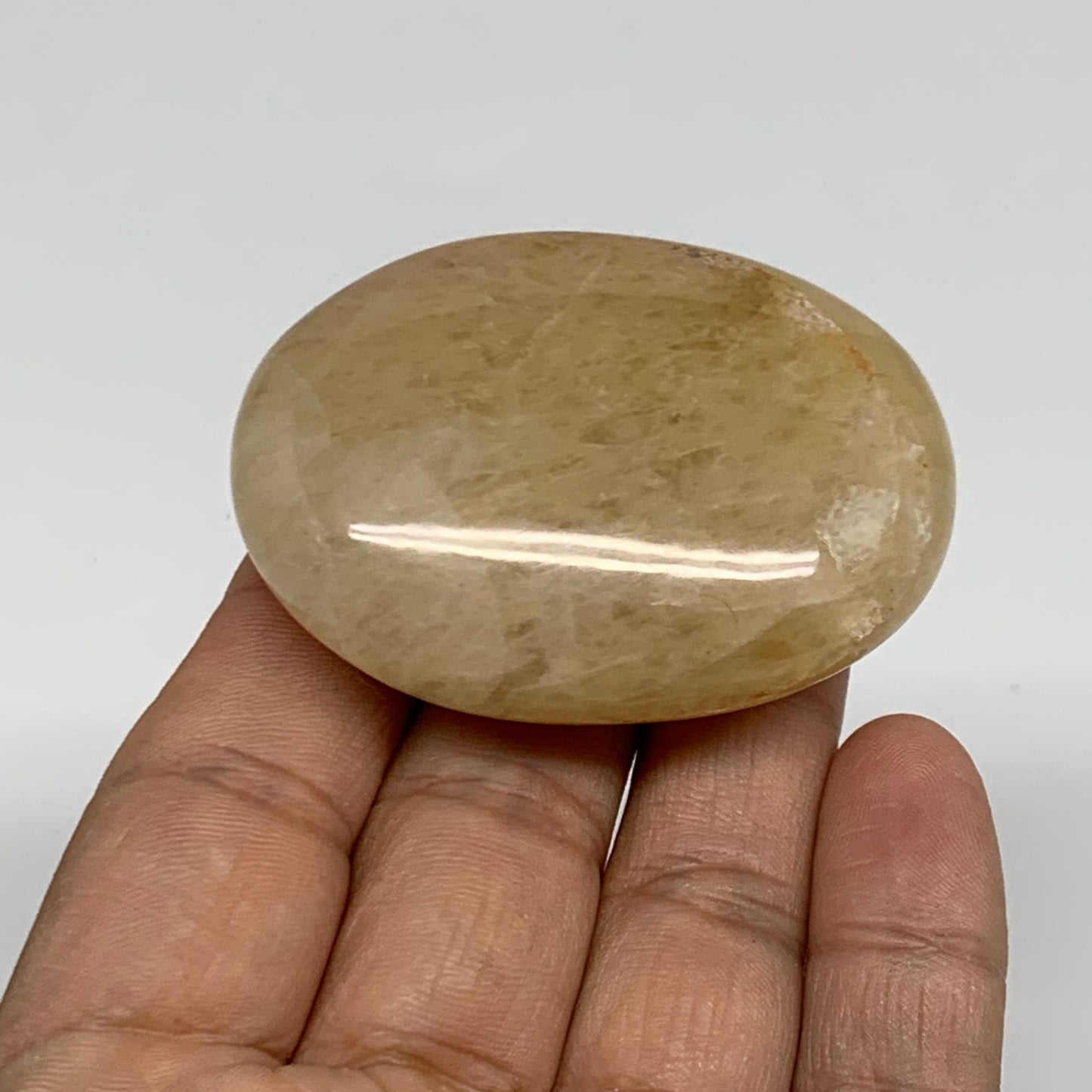 76.2g, 2.2"x1.6"x0.8", Yellow Aventurine Palm-Stone Crystal Stone, B35044