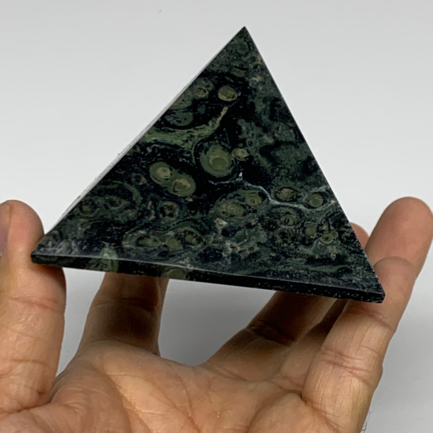 0.83 lbs, 2.3"x3.1"x3.1", Kambaba Jasper Pyramid Gemstone Polished, B31631