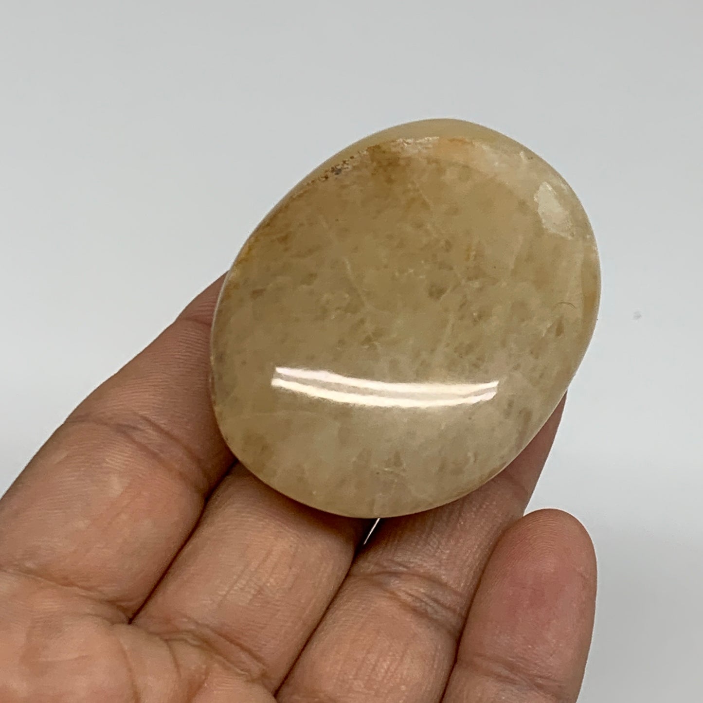 76.2g, 2.2"x1.6"x0.8", Yellow Aventurine Palm-Stone Crystal Stone, B35044