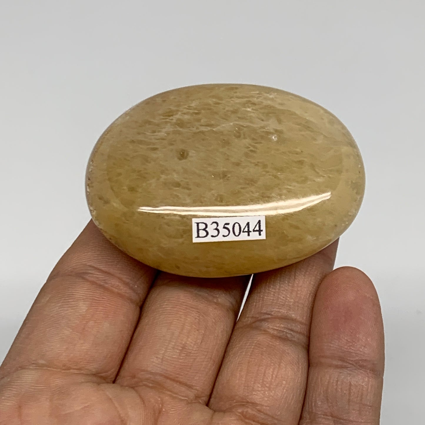 76.2g, 2.2"x1.6"x0.8", Yellow Aventurine Palm-Stone Crystal Stone, B35044
