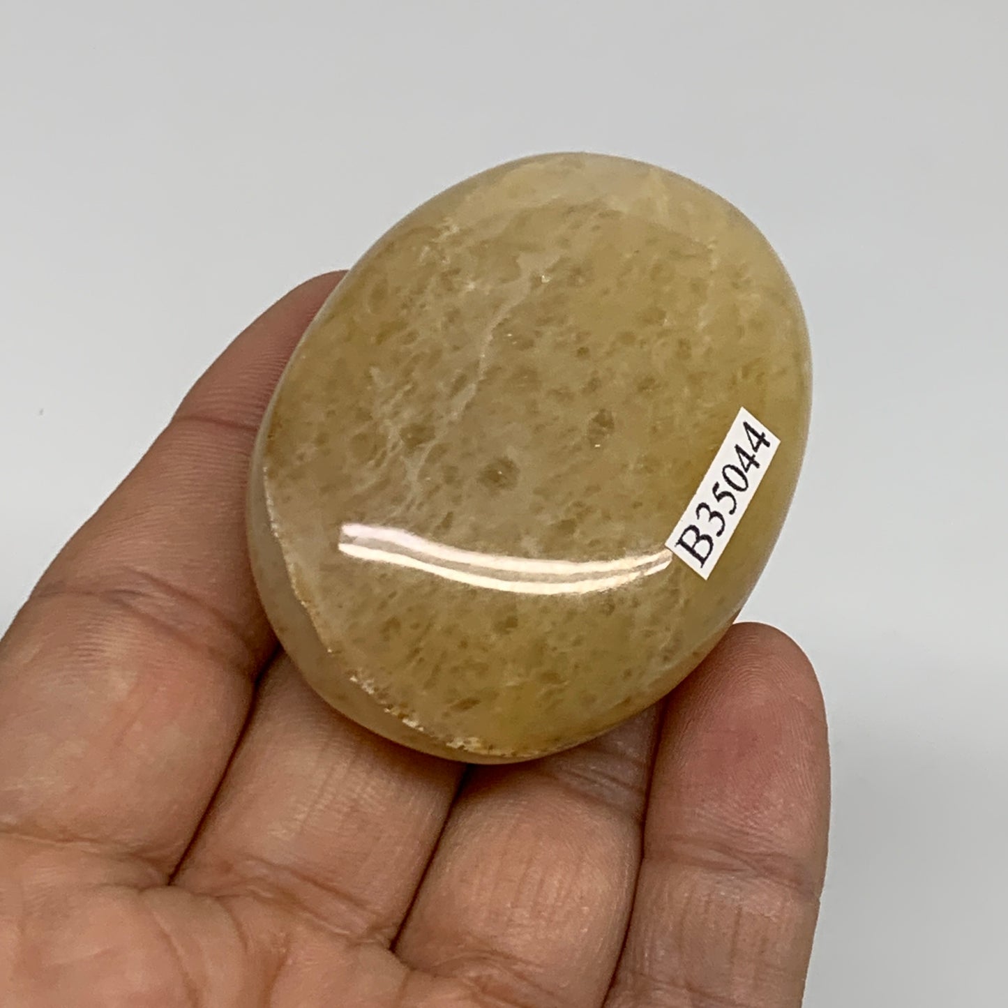 76.2g, 2.2"x1.6"x0.8", Yellow Aventurine Palm-Stone Crystal Stone, B35044