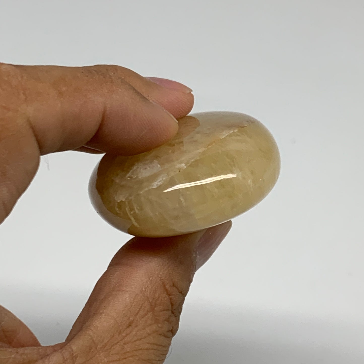 76.2g, 2.2"x1.6"x0.8", Yellow Aventurine Palm-Stone Crystal Stone, B35044