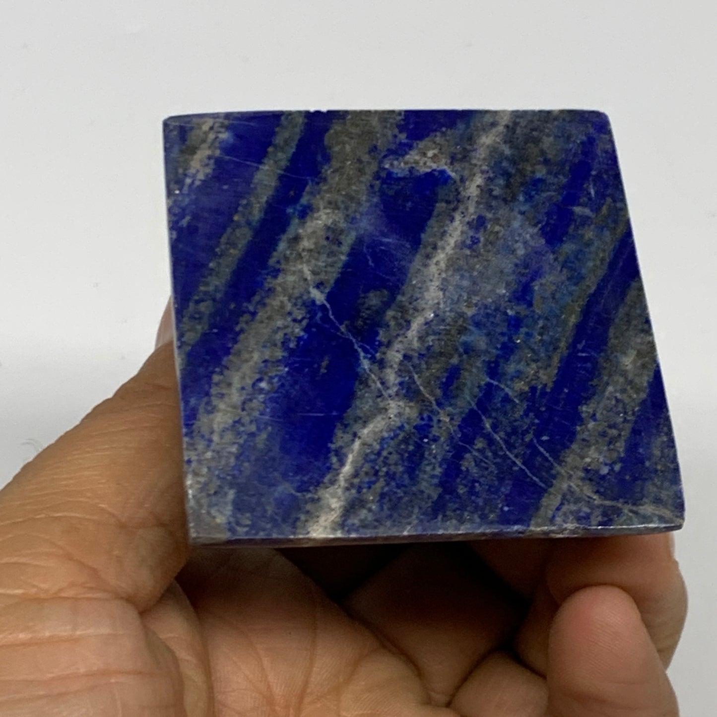 159.8g, 1.8"x2.1"x2.1", Lapis Lazuli Pyramid Crystal Gemstone @Afghanistan, B278