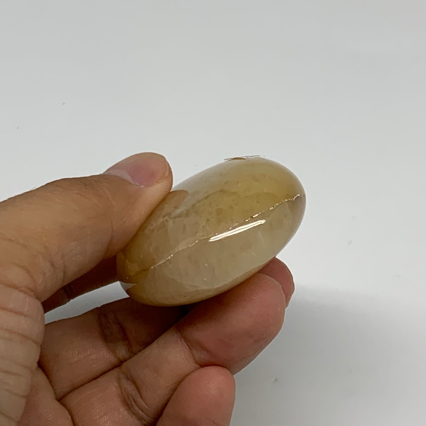 76.2g, 2.2"x1.6"x0.8", Yellow Aventurine Palm-Stone Crystal Stone, B35044