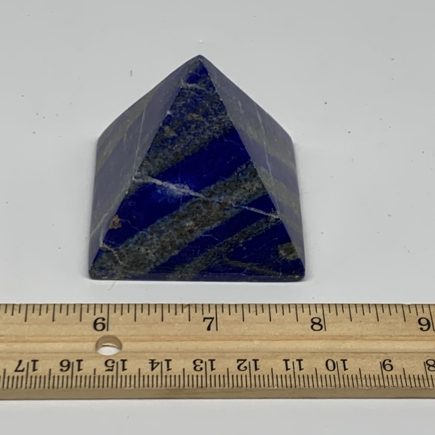 159.8g, 1.8"x2.1"x2.1", Lapis Lazuli Pyramid Crystal Gemstone @Afghanistan, B278
