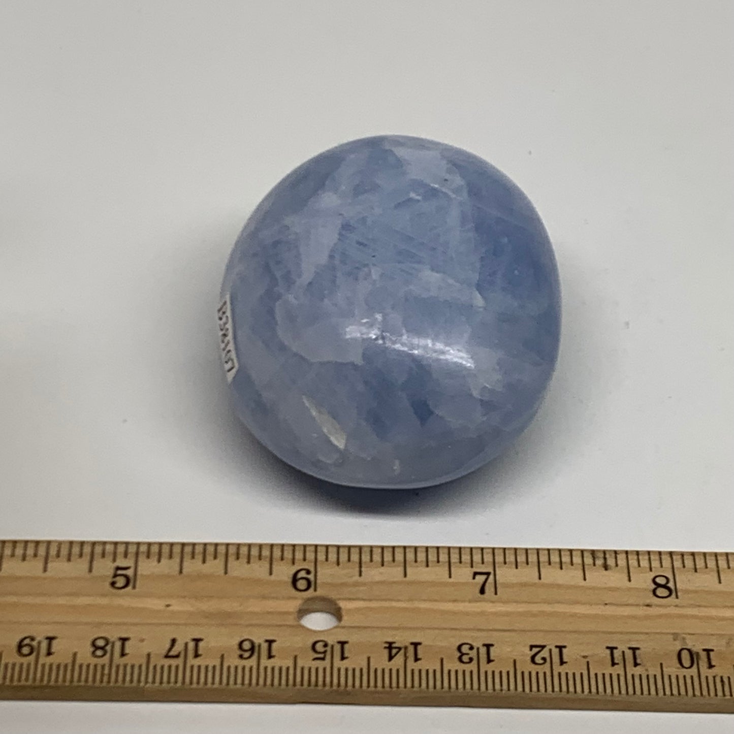 161.5g, 2.5"x2"x1.3" Blue Calcite Palm-Stone Polished Tumbled, B38107