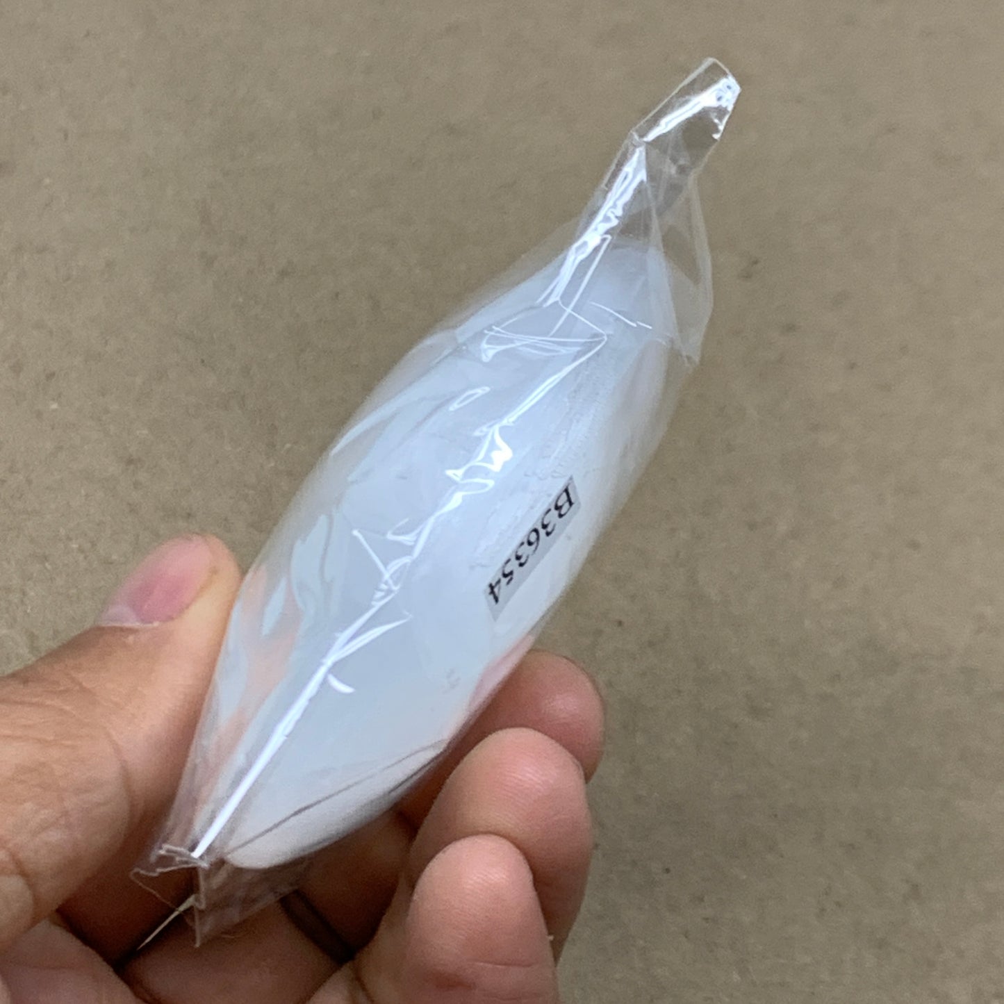 110g, 2.8"x2.1"x1", White Selenite Palmstone Crystal Pillow Reiki, B36354