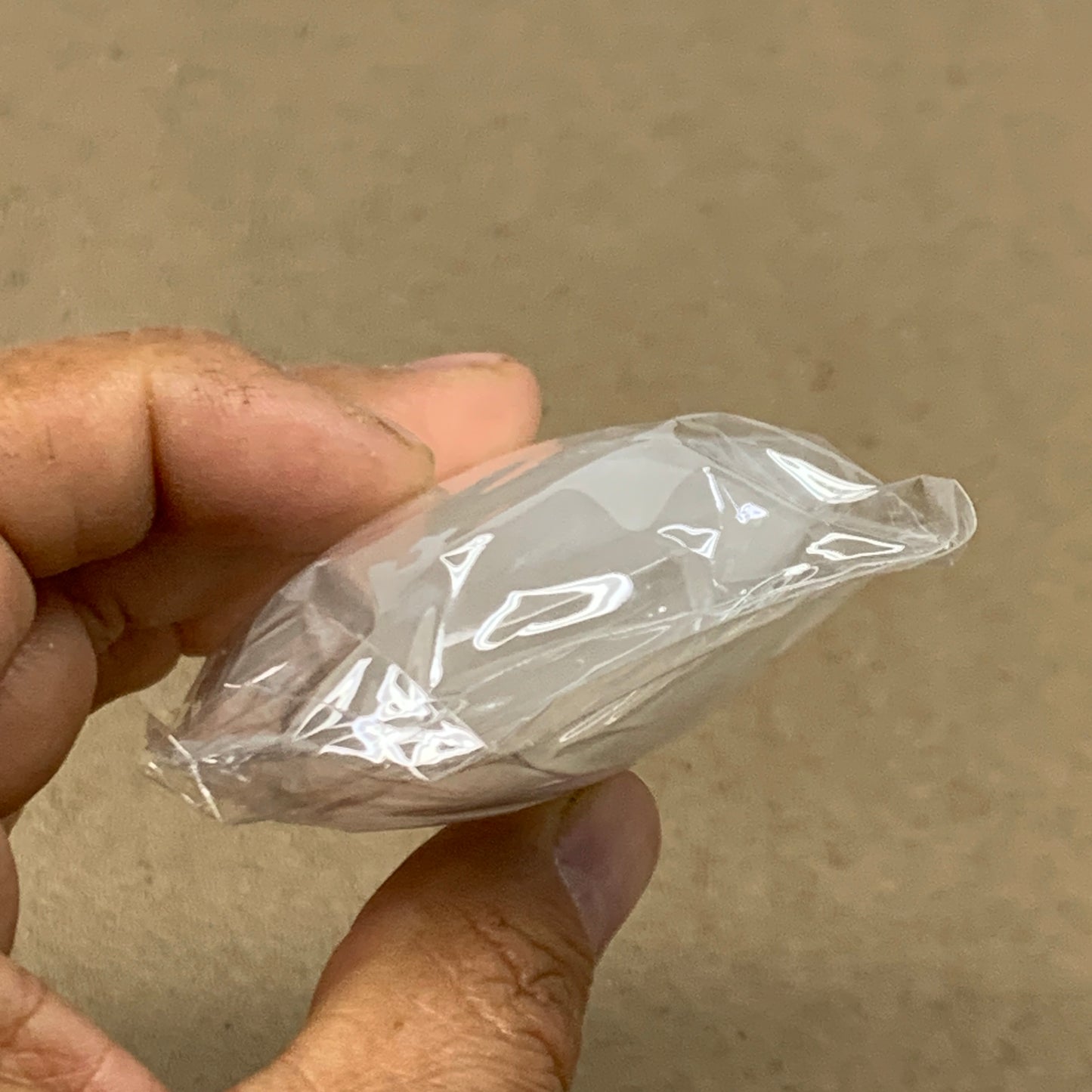 110g, 2.8"x2.1"x1", White Selenite Palmstone Crystal Pillow Reiki, B36354