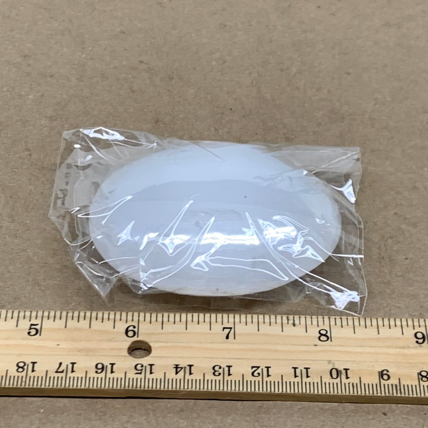 110g, 2.8"x2.1"x1", White Selenite Palmstone Crystal Pillow Reiki, B36354