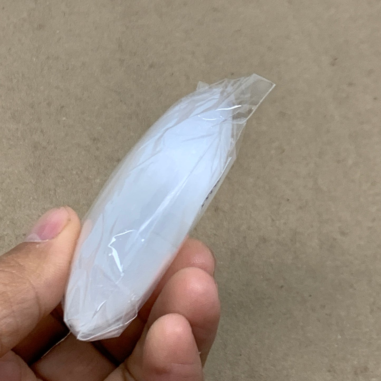 86g, 2.7"x1.9"x0.9", White Selenite Palmstone Crystal Pillow Reiki, B36355