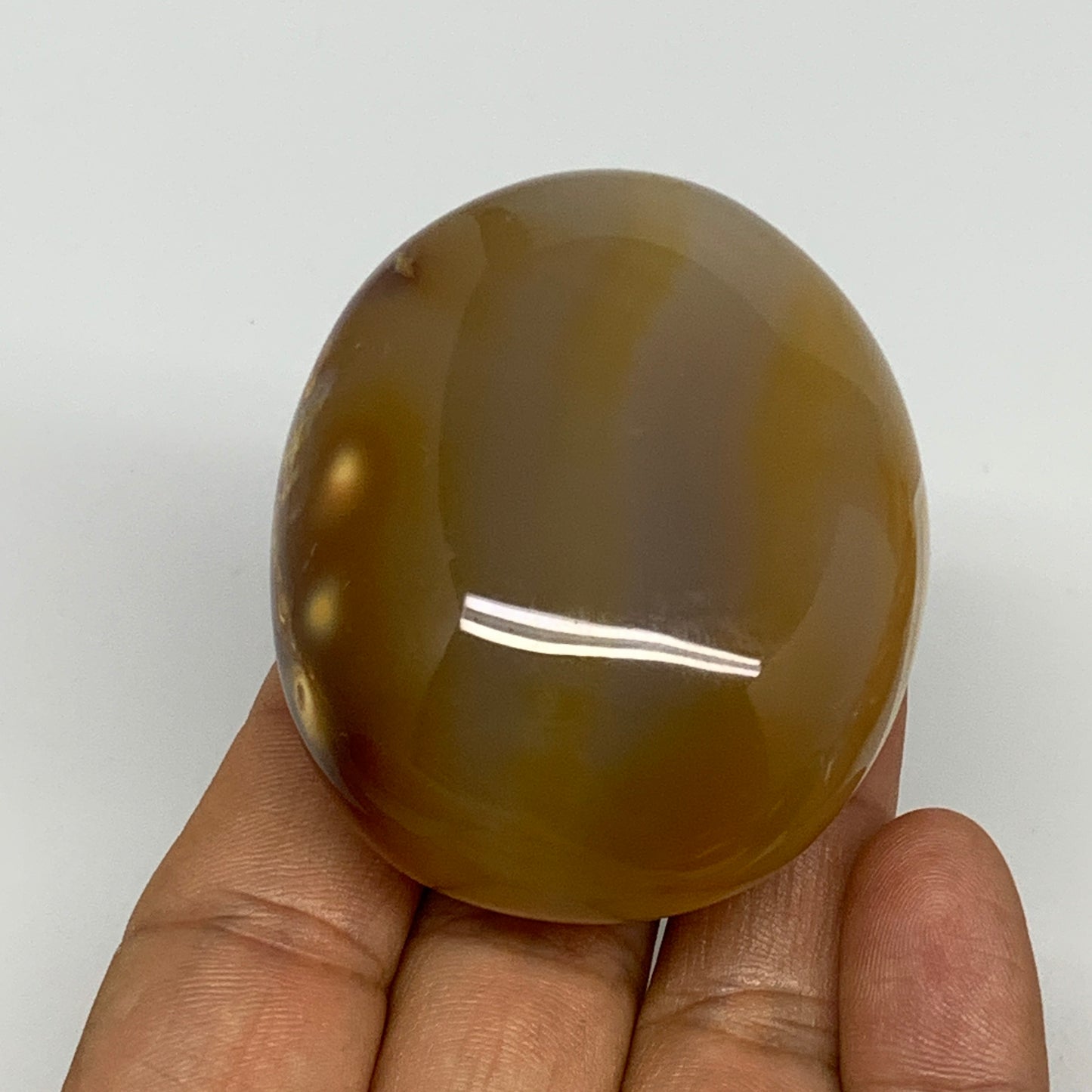 119.6g,2.3"x1.9"x1.2", Red Carnelian Palm-Stone Gem Crystal Polished, B28584