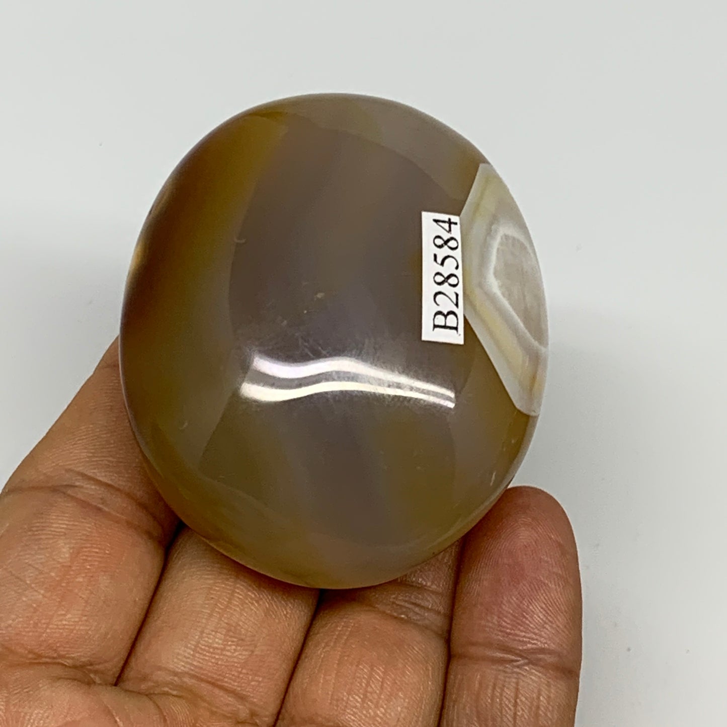 119.6g,2.3"x1.9"x1.2", Red Carnelian Palm-Stone Gem Crystal Polished, B28584