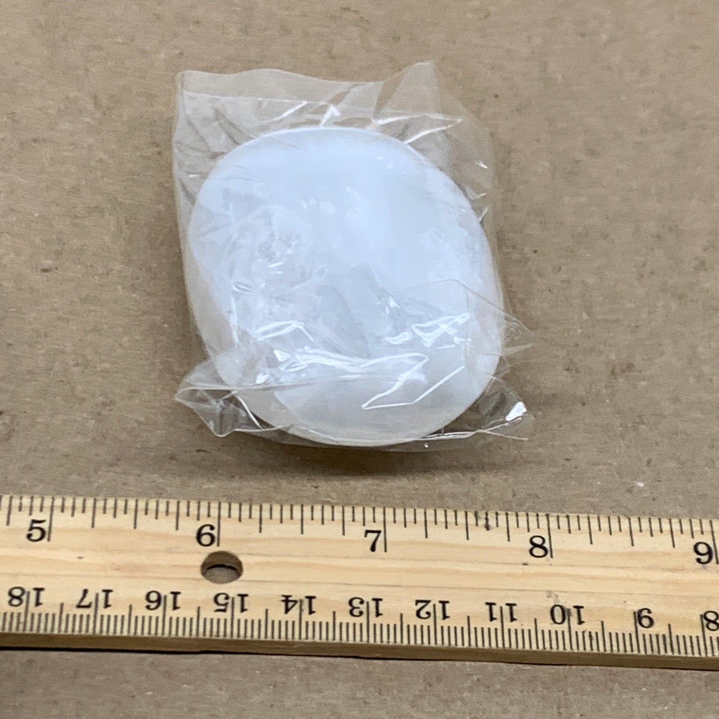 108g, 2.8"x2"x1", White Selenite Palmstone Crystal Pillow Reiki, B36356