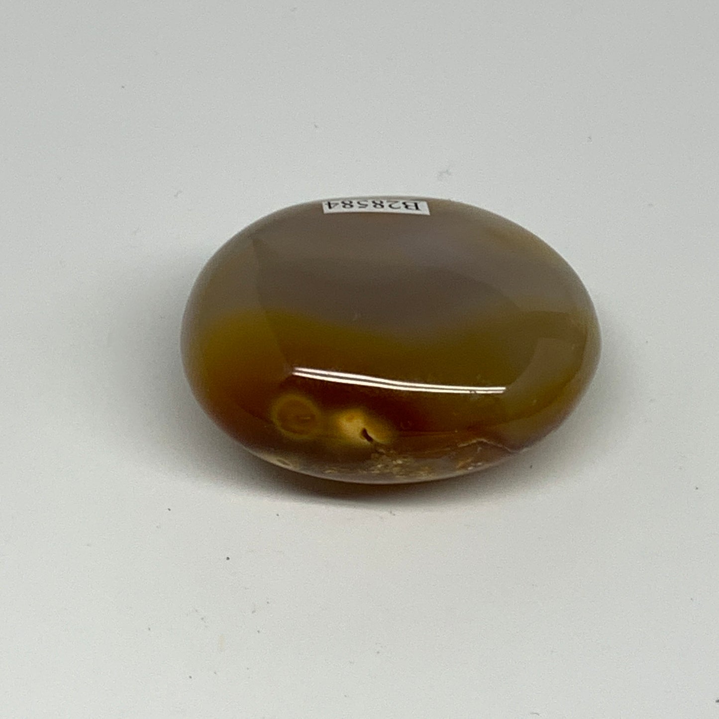 119.6g,2.3"x1.9"x1.2", Red Carnelian Palm-Stone Gem Crystal Polished, B28584