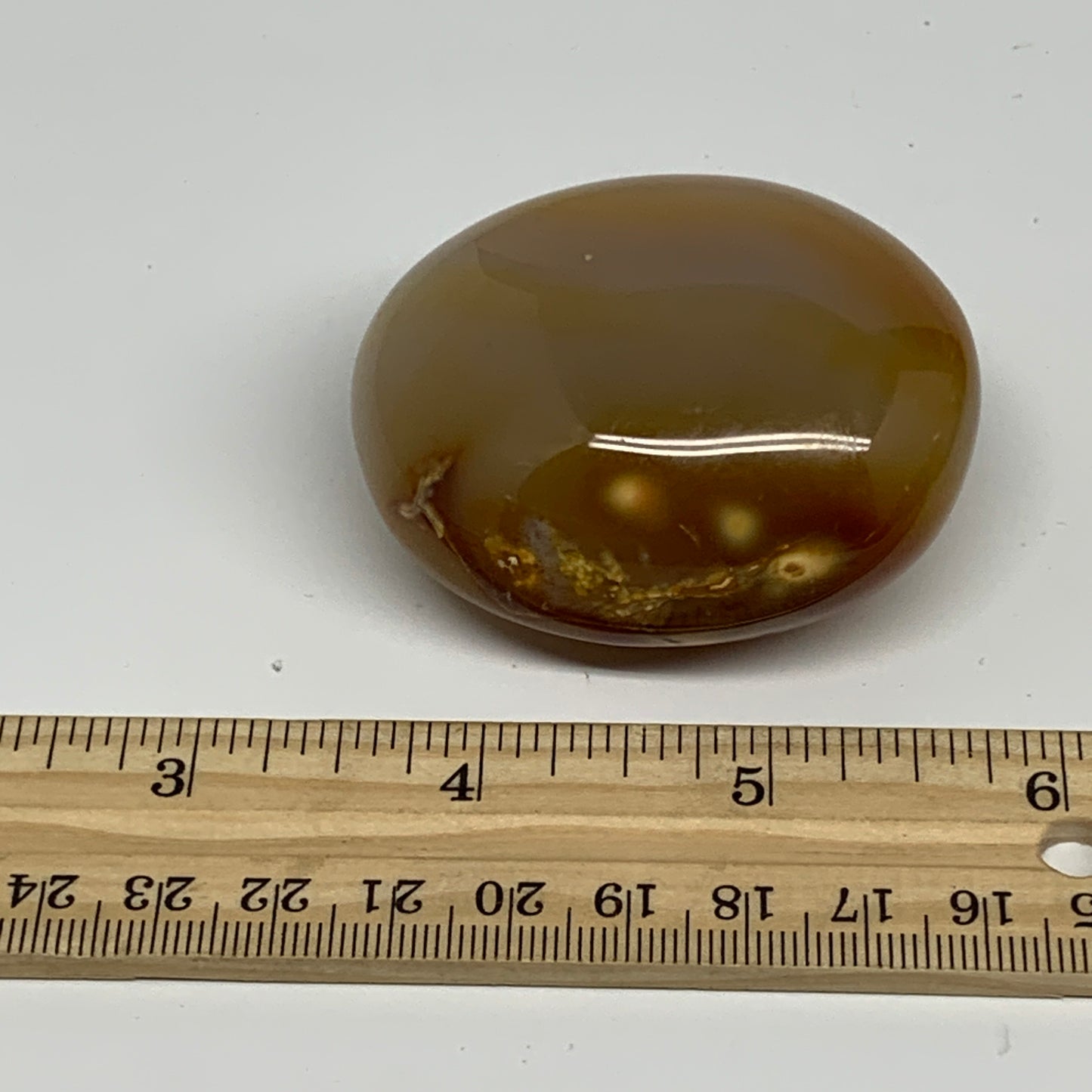 119.6g,2.3"x1.9"x1.2", Red Carnelian Palm-Stone Gem Crystal Polished, B28584