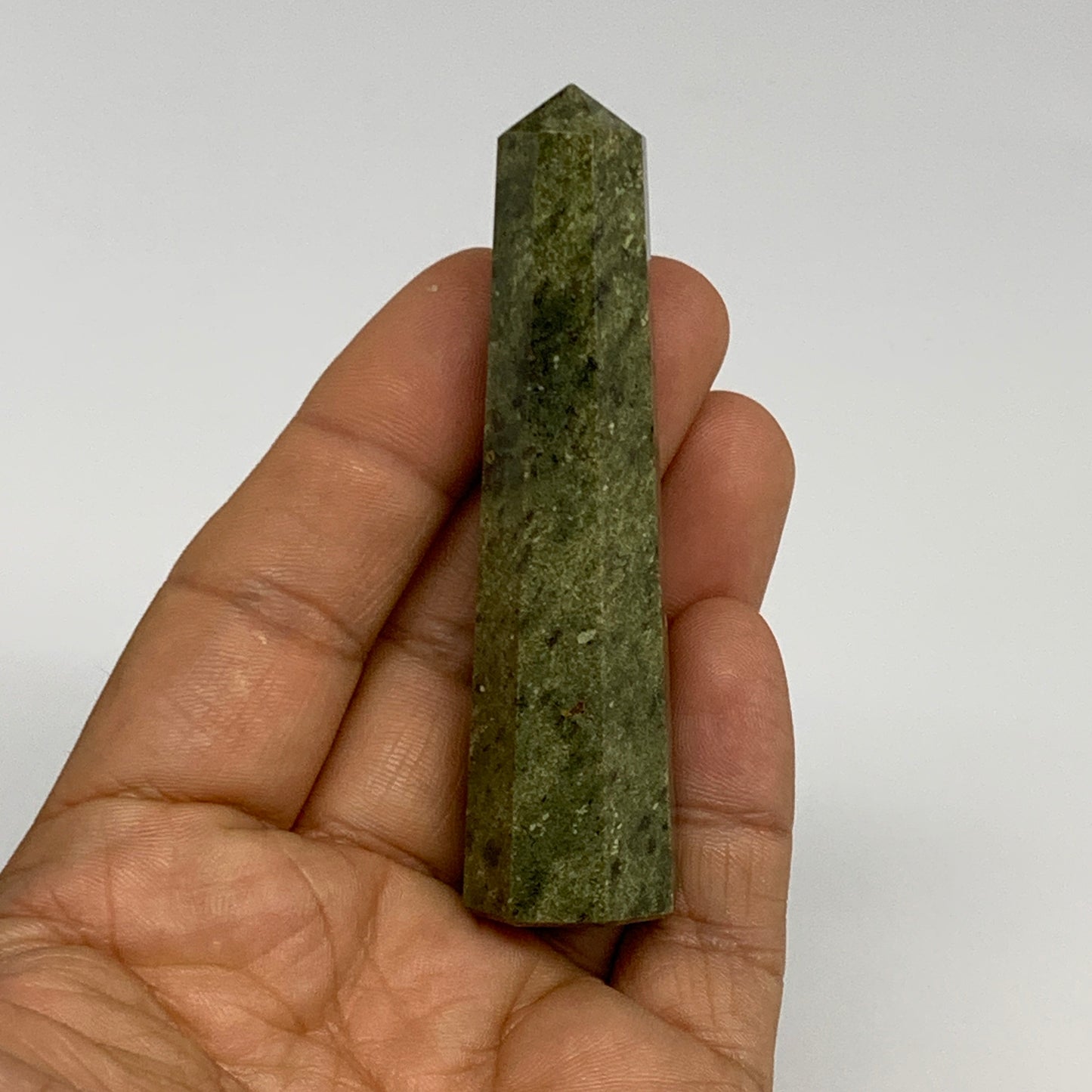 52.3g, 3"x0.8",  Natural Vasonite Tower Point Crystal from India, B29323