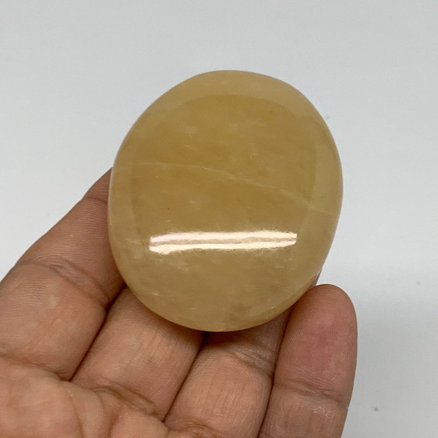78.1g, 2.1"x1.7"x0.8", Yellow Aventurine Palm-Stone Crystal Stone, B35047