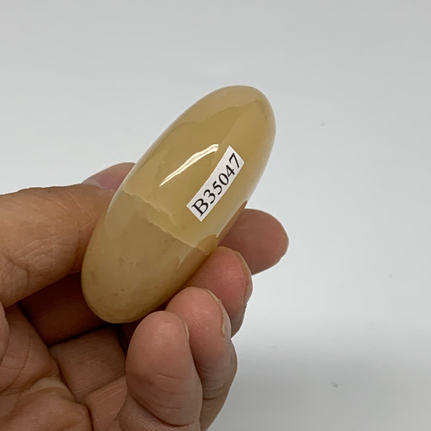 78.1g, 2.1"x1.7"x0.8", Yellow Aventurine Palm-Stone Crystal Stone, B35047