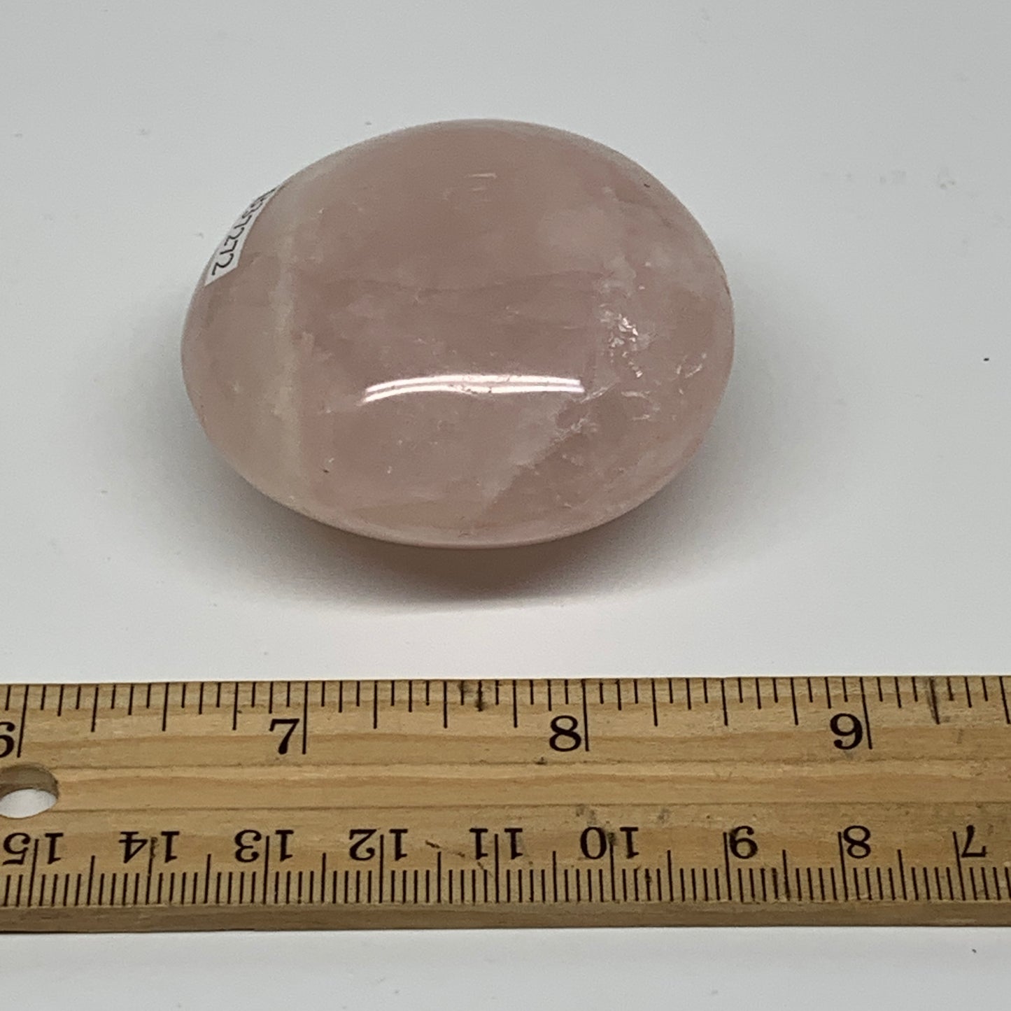 122g , 2.1"x2.1"x1.2", Natural Pink Rose Quartz Palm-stone Crystal, B37272