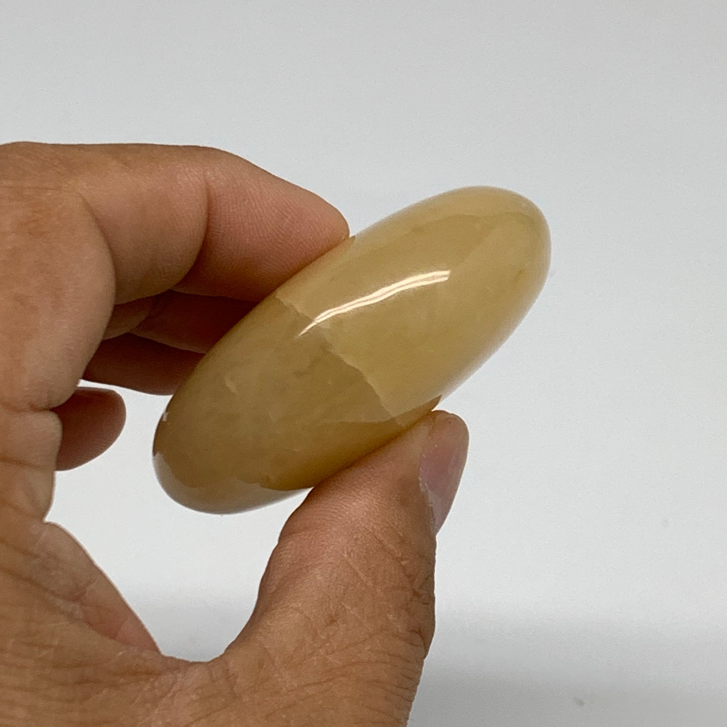 78.1g, 2.1"x1.7"x0.8", Yellow Aventurine Palm-Stone Crystal Stone, B35047