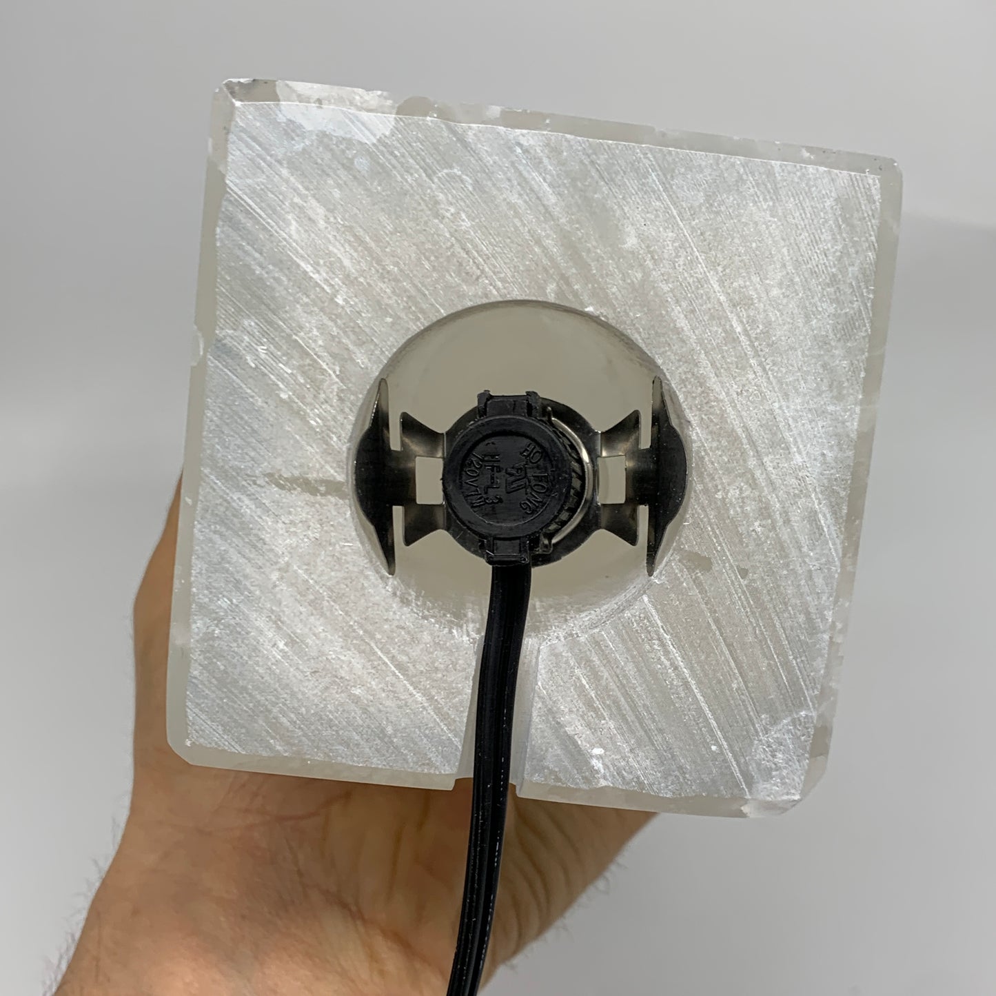 9.8"x3.2", Polished Rectangle Selenite (Satin Spar) Lamp, 6ft Chord included