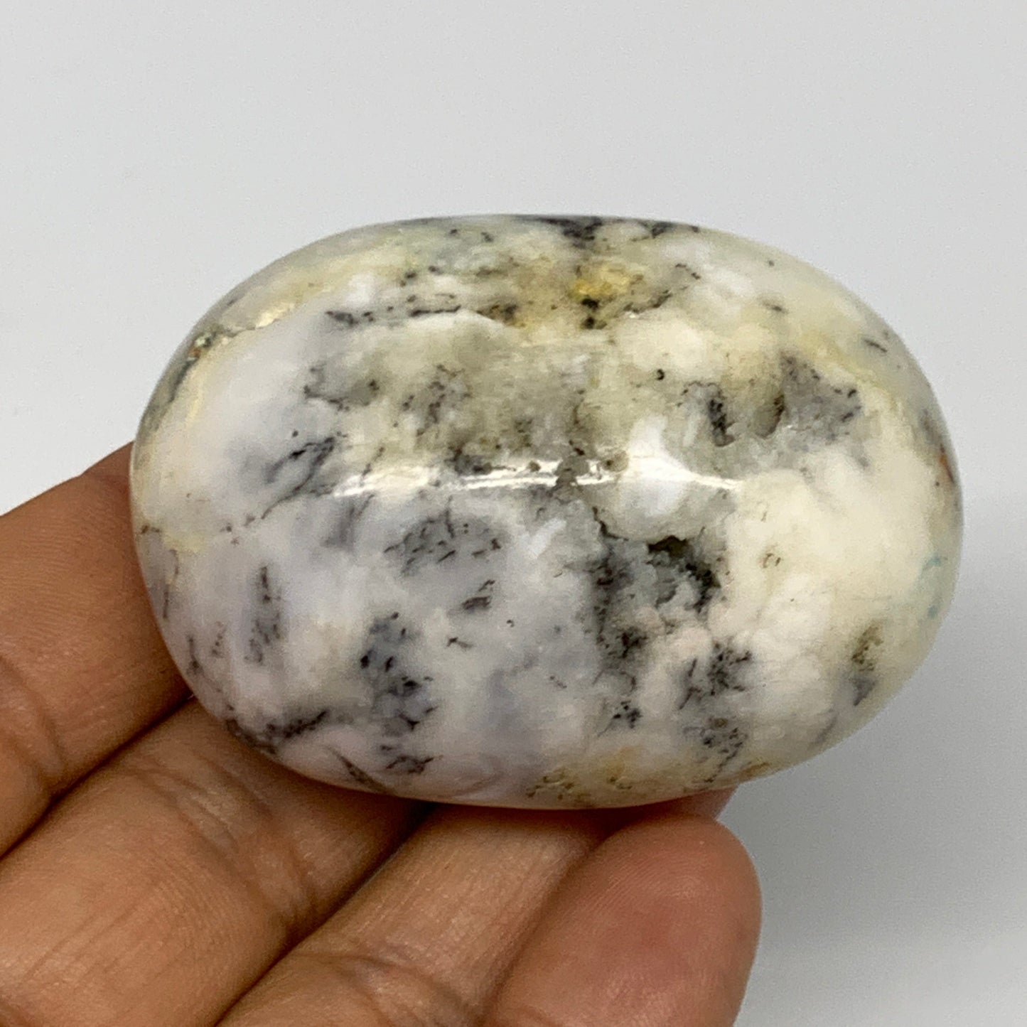 2.2 lbs, 1.7"-2.1", 14pcs, Dendrite Opal Palm-Stone Crystal Polished, B27806