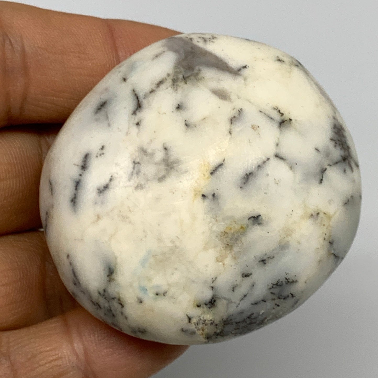 2.2 lbs, 1.7"-2.1", 14pcs, Dendrite Opal Palm-Stone Crystal Polished, B27806