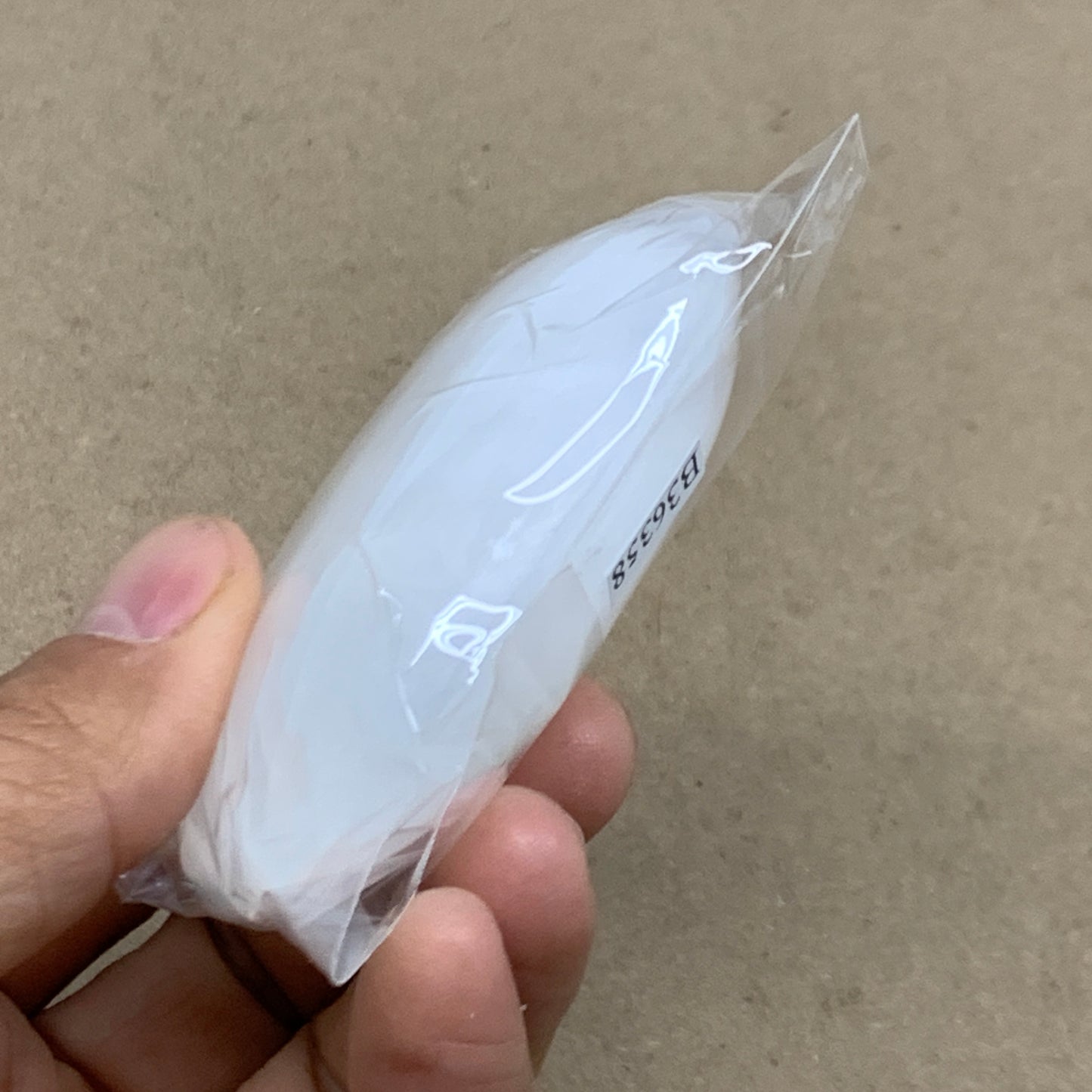 94g, 2.7"x1.9"x0.9", White Selenite Palmstone Crystal Pillow Reiki, B36358