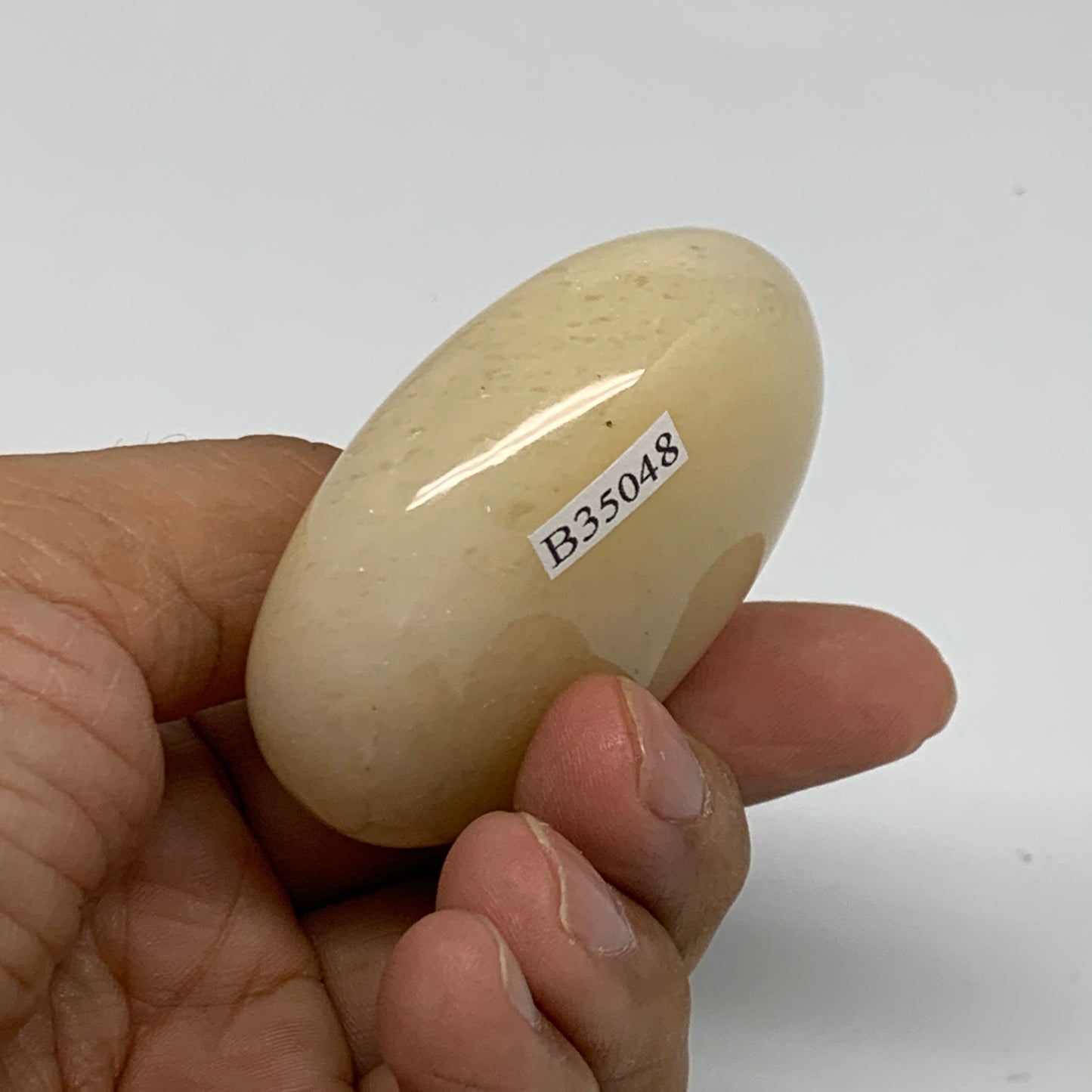 85.7g, 2.2"x1.7"x0.8", Yellow Aventurine Palm-Stone Crystal Stone, B35048