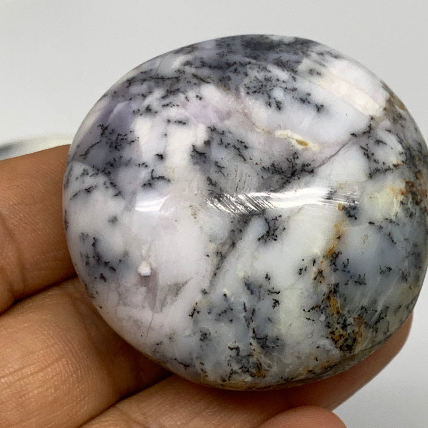 2.2 lbs, 1.7"-2.1", 14pcs, Dendrite Opal Palm-Stone Crystal Polished, B27806
