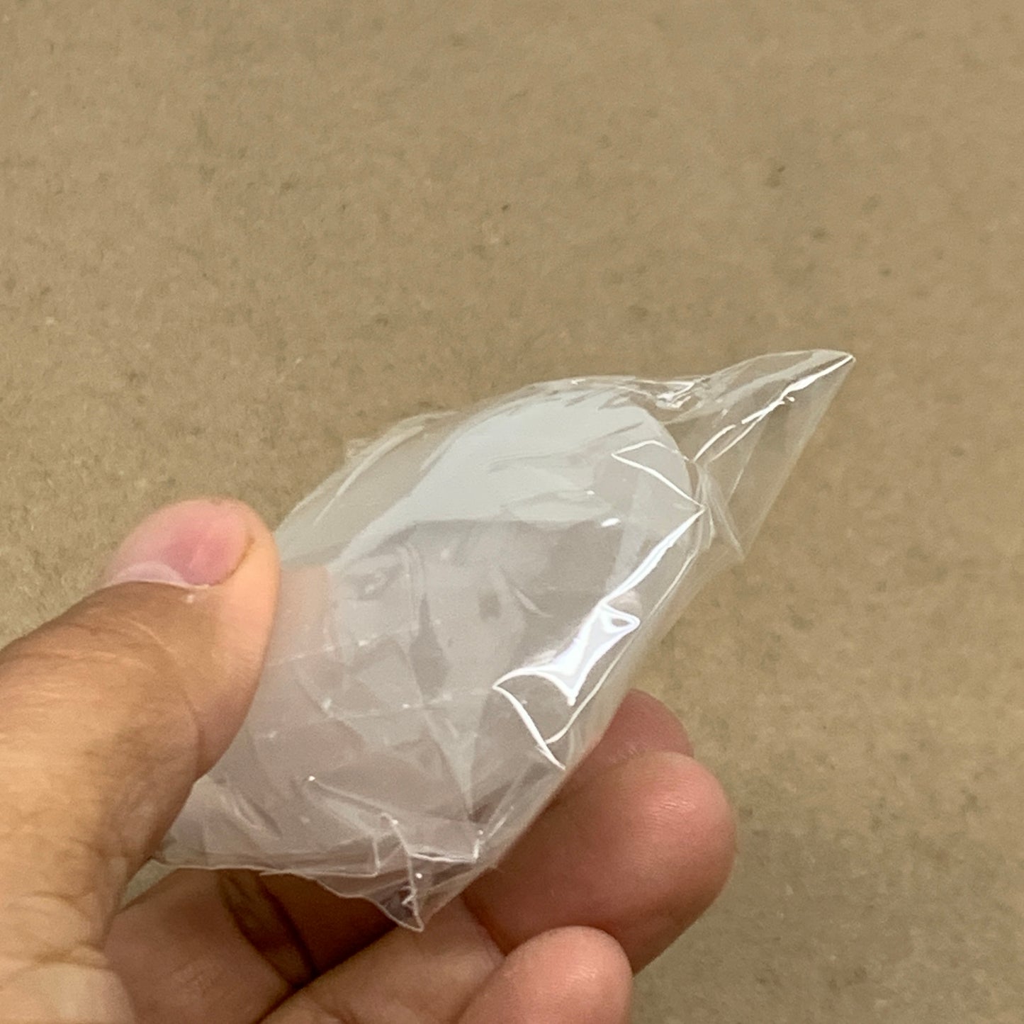 94g, 2.7"x1.9"x0.9", White Selenite Palmstone Crystal Pillow Reiki, B36358