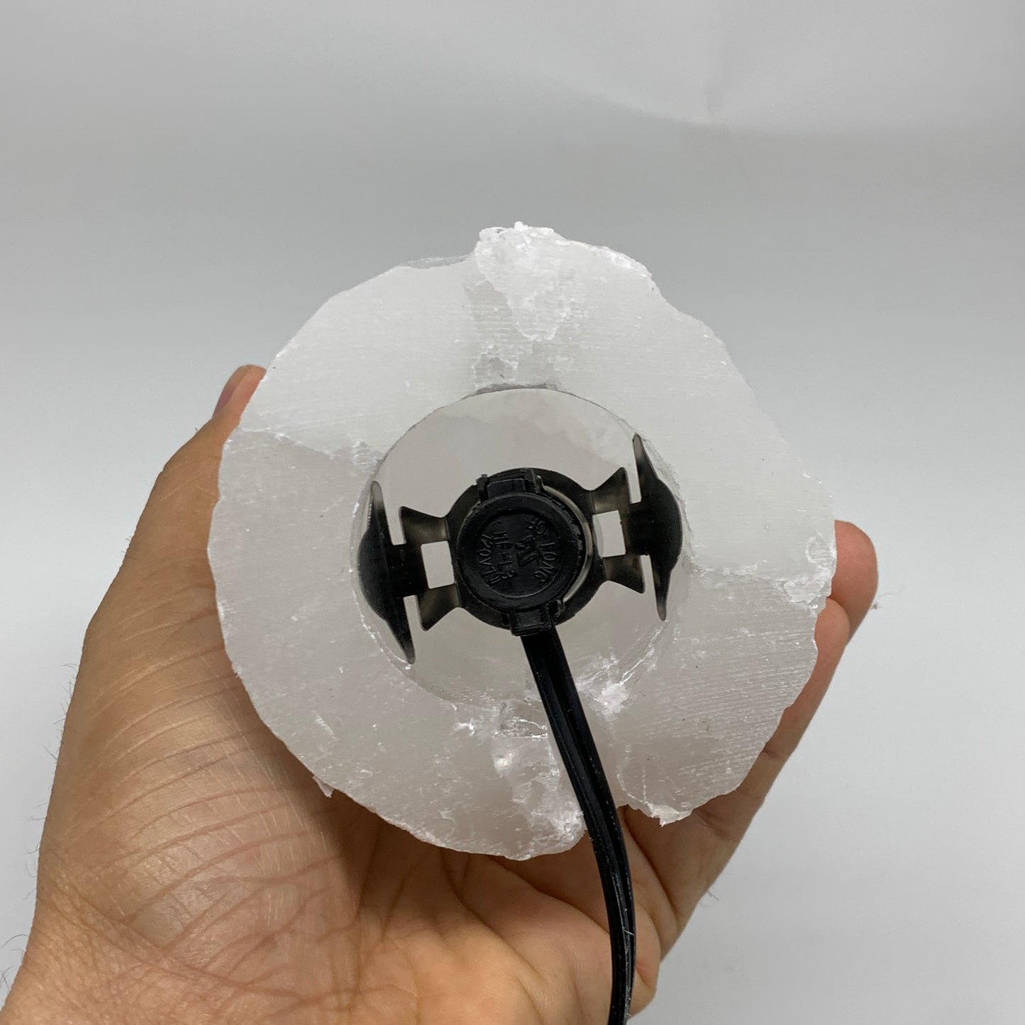 6"x3", Raw Rough Selenite (Satin Spar) Lamp Tower, 6ft Chord included