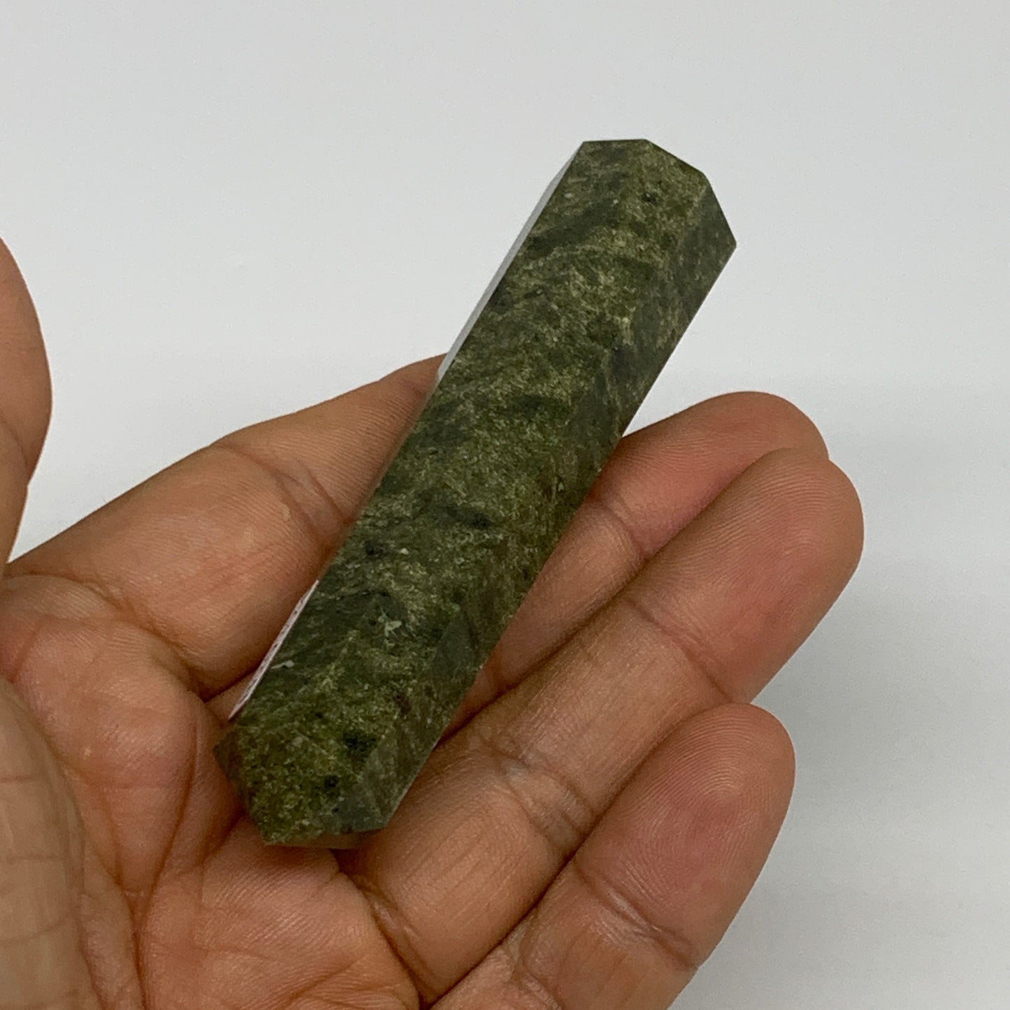 61.1g, 3.3"x0.7",  Natural Vasonite Tower Point Crystal from India, B29324