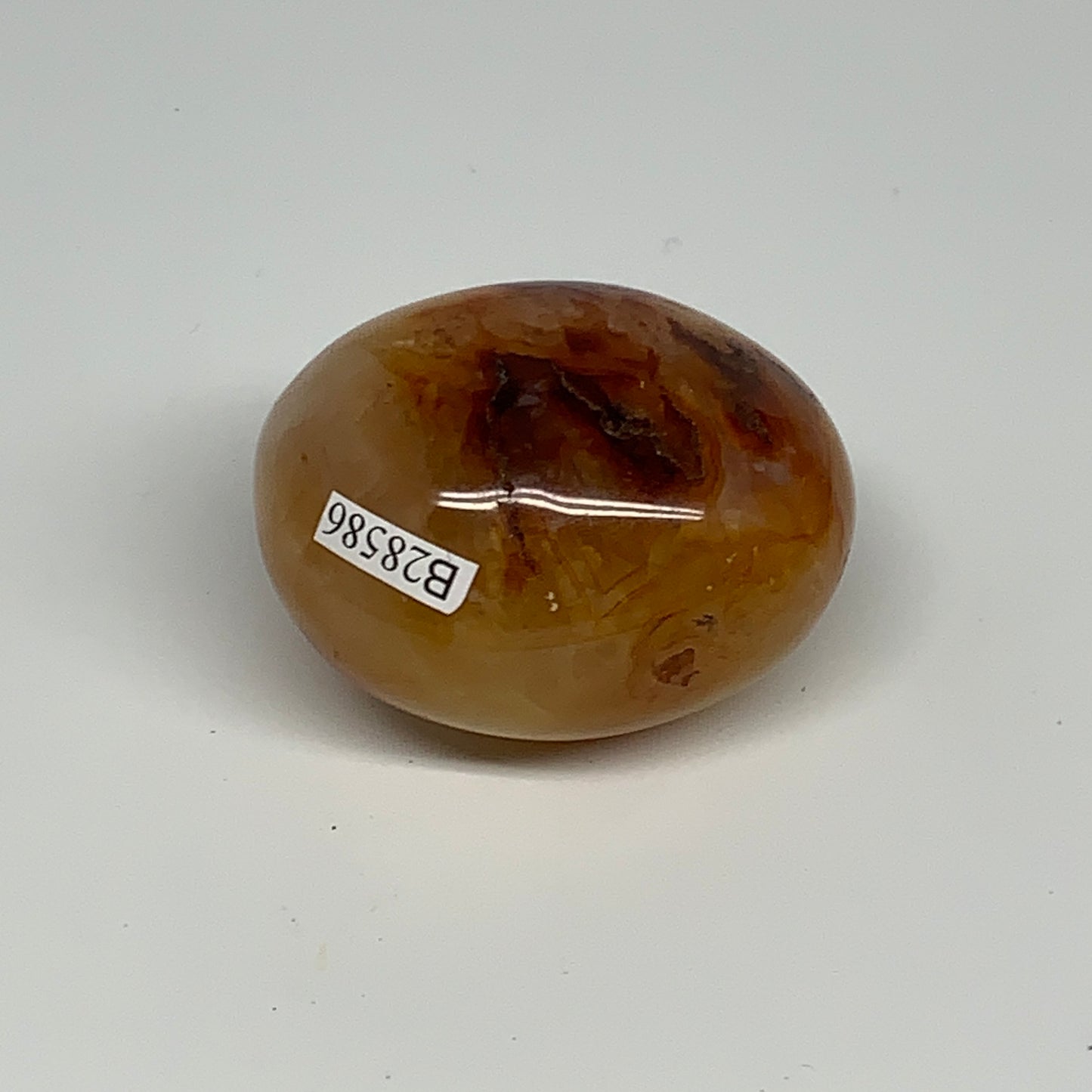 112.2g,2.1"x1.6"x1.4", Red Carnelian Palm-Stone Gem Crystal Polished, B28586