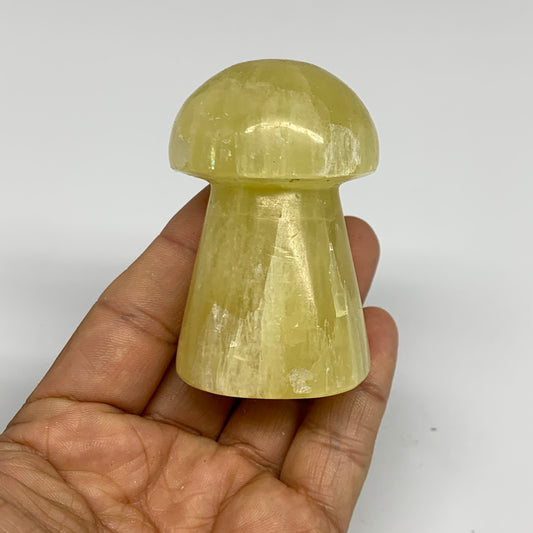 171g, 2.5"x1.5" Natural Lemon Calcite Mushroom Gemstone @Pakistan, B31638