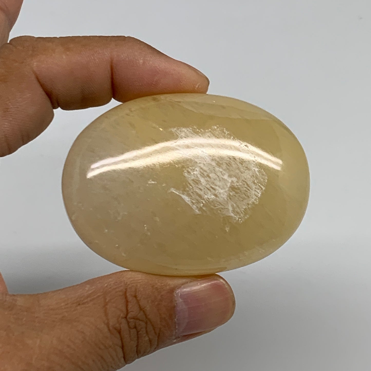 83.3g, 2.3"x1.7"x0.8", Yellow Aventurine Palm-Stone Crystal Stone, B35049