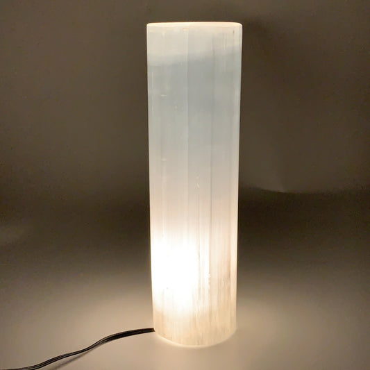 11.7"x3.5" Cylinder Selenite (Satin Spar) Lamp Tower W/Chord, B35749