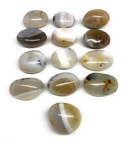 2.2 lbs, 13 pcs, 1.7"-2.2", Natural Orca Agate Palm-Stone Polished, B27831