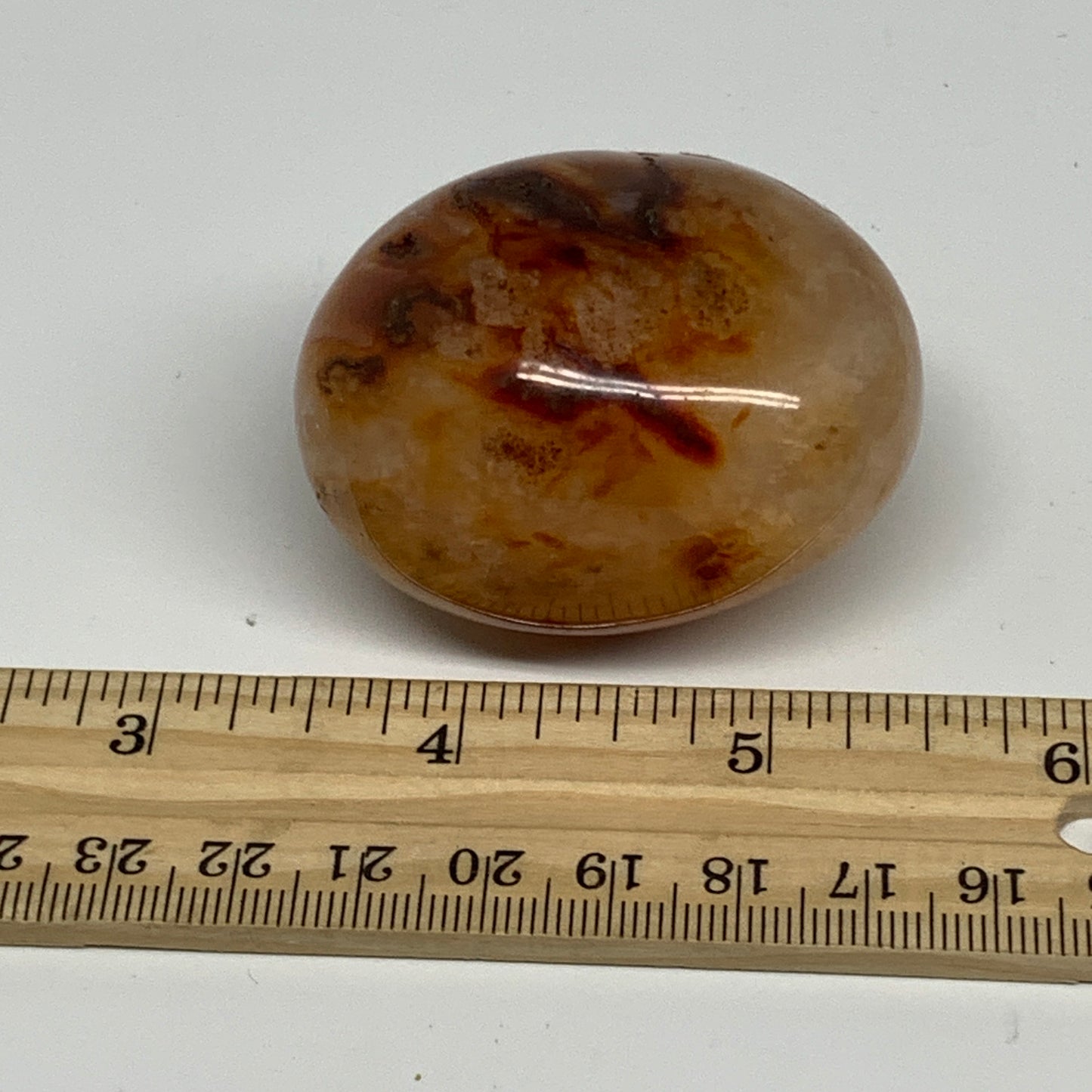 112.2g,2.1"x1.6"x1.4", Red Carnelian Palm-Stone Gem Crystal Polished, B28586