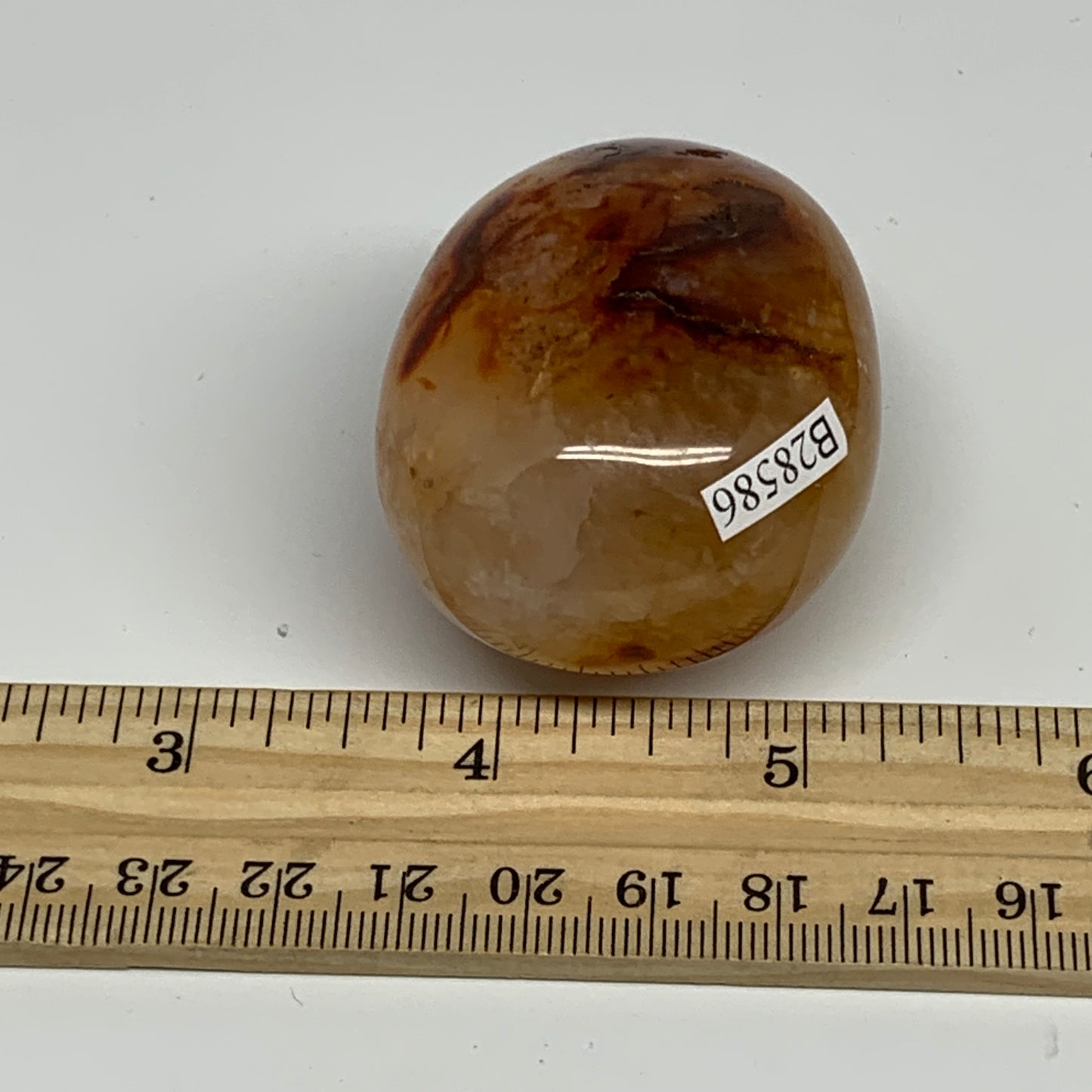 112.2g,2.1"x1.6"x1.4", Red Carnelian Palm-Stone Gem Crystal Polished, B28586